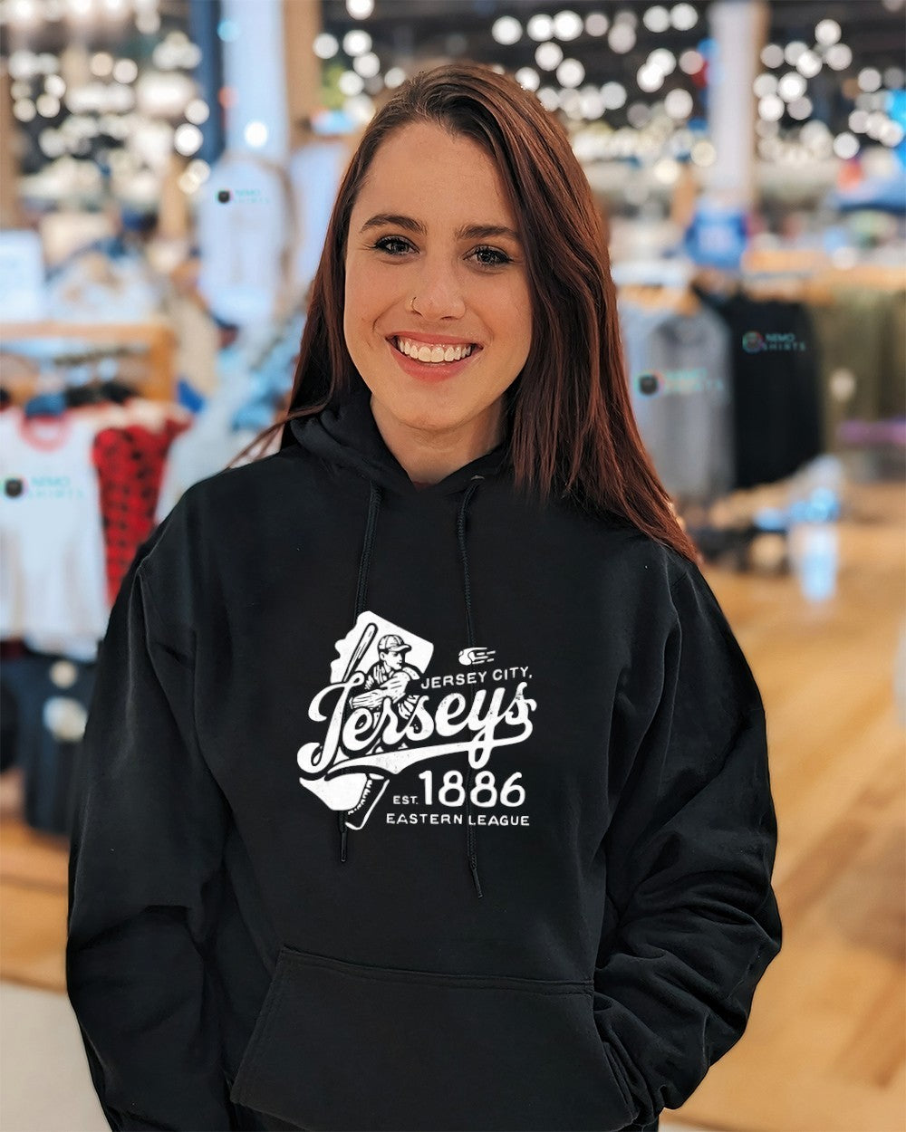 Jersey City Jerseys New baseball est 1886 Eastern - Adult & Kids T-Shirts, Sweatshirts & Hoodies apparel design preview 3