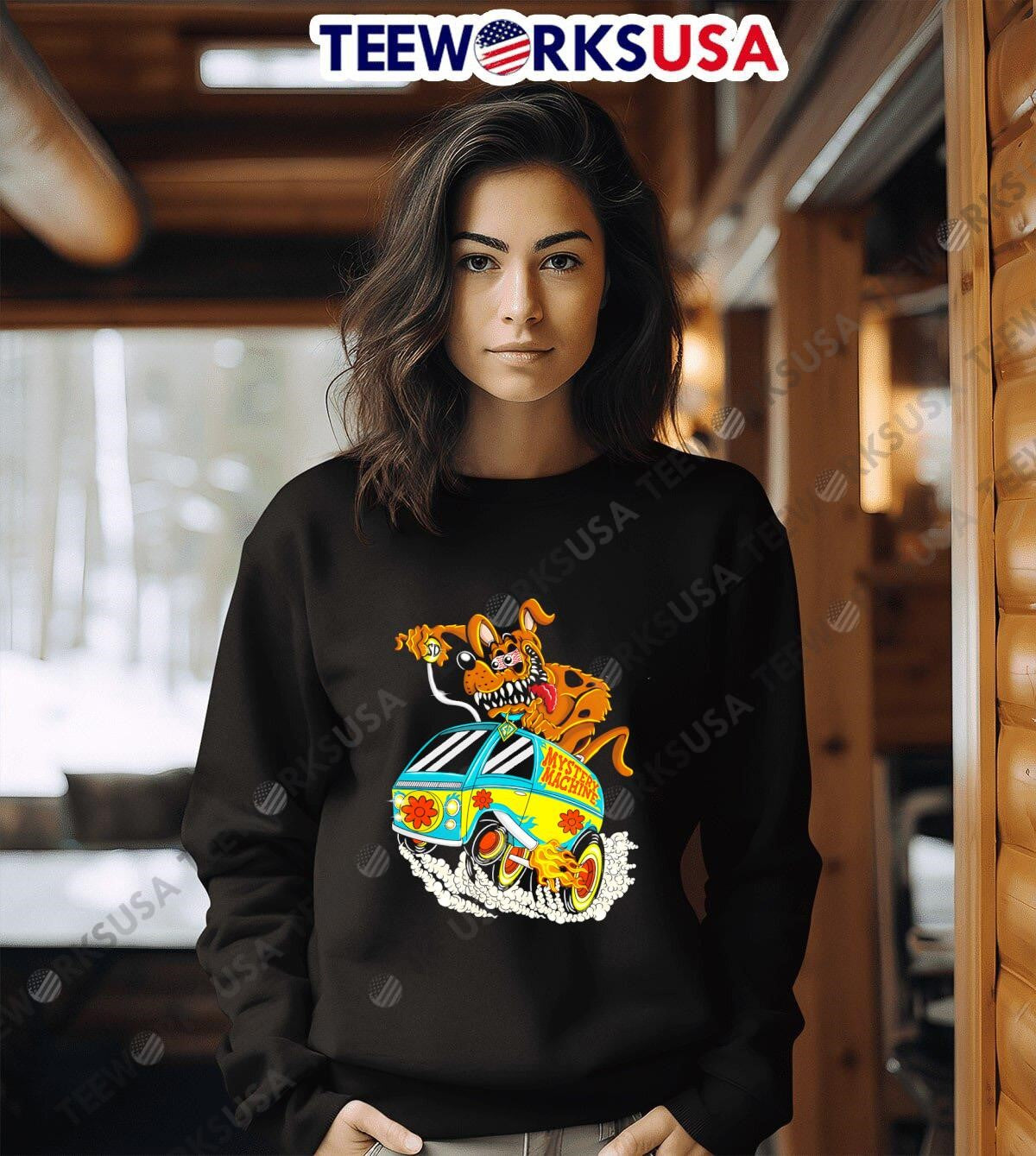 Scooby Funky Dog mystery machine - Adult & Kids T-Shirts, Sweatshirts & Hoodies apparel design preview 6