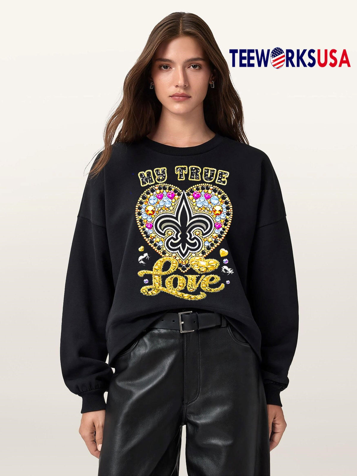 My True Love New Orleans Saints twinkle - Adult & Kids T-Shirts, Sweatshirts & Hoodies apparel design preview 5