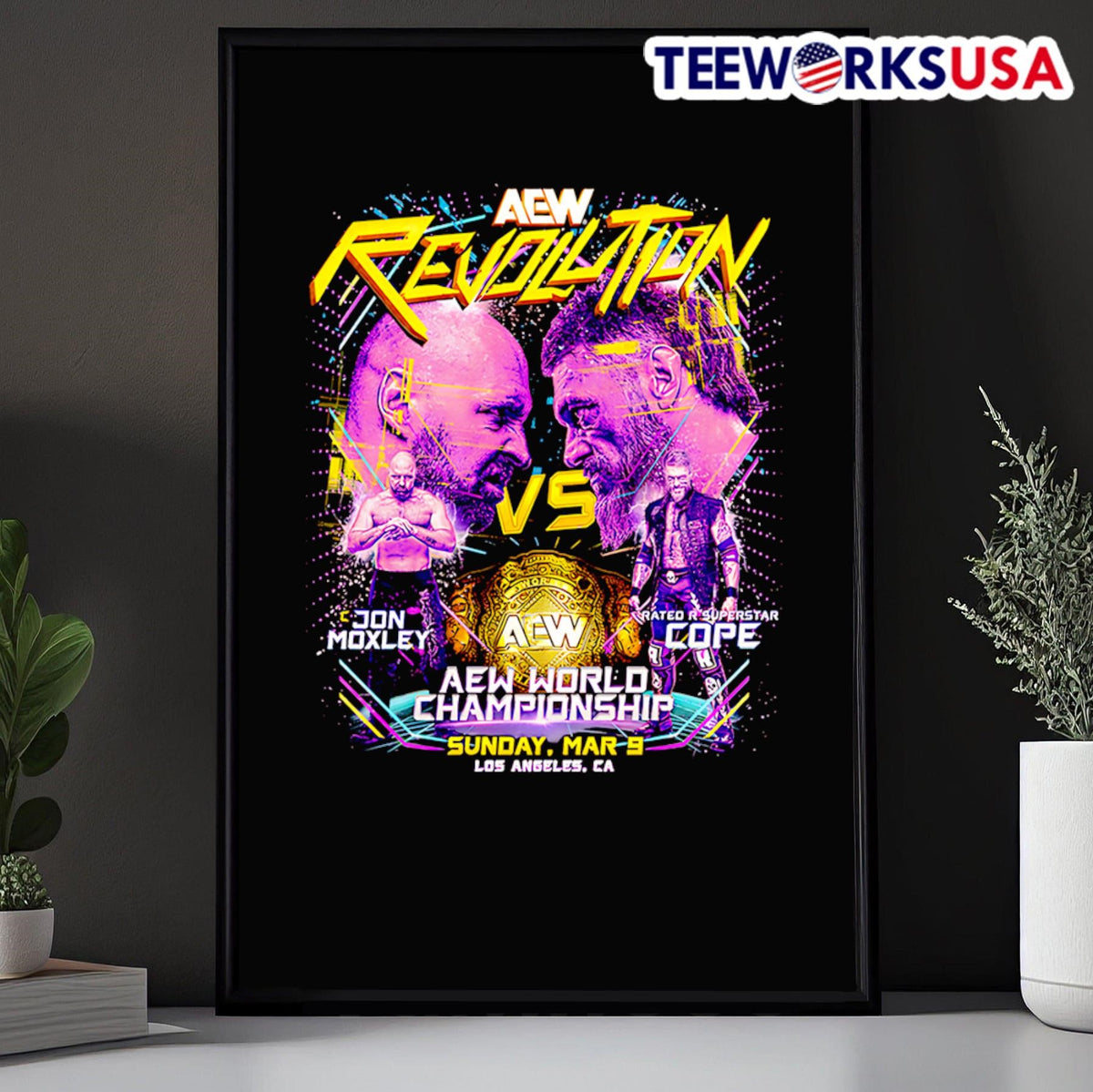 AEW Revolution 2025 Matchup Jon Moxley vs Cope - Adult & Kids T-Shirts, Sweatshirts & Hoodies apparel design preview 5