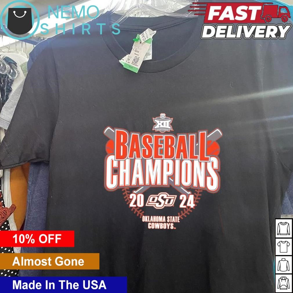 Oklahoma State Cowboys 2024 Big 12 baseball - Adult & Kids T-Shirts, Sweatshirts & Hoodies apparel design preview 1