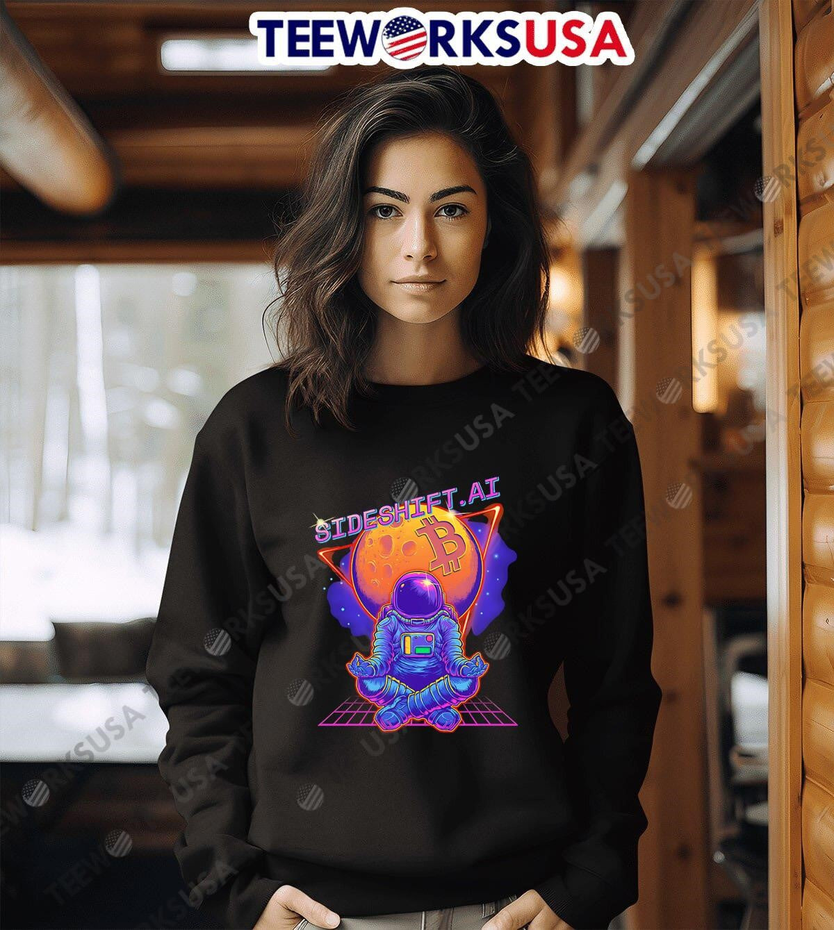 Sideshift .AI Meditating Astronaut - Adult & Kids T-Shirts, Sweatshirts & Hoodies apparel design preview 3