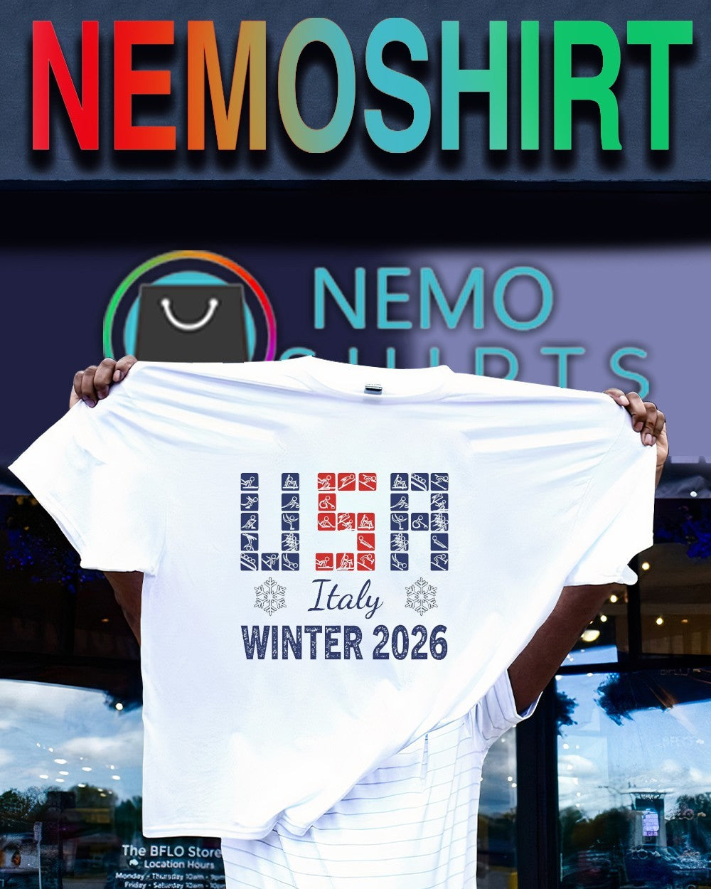 USA Italy winter Milano Cortina 2026 - Adult & Kids T-Shirts, Sweatshirts & Hoodies apparel design preview 1