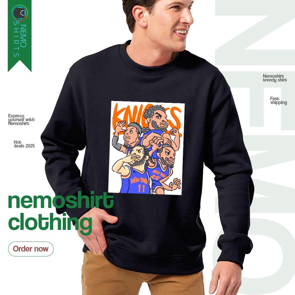New York Knicks players team cartoon - Adult & Kids T-Shirts, Sweatshirts & Hoodies apparel design preview 4