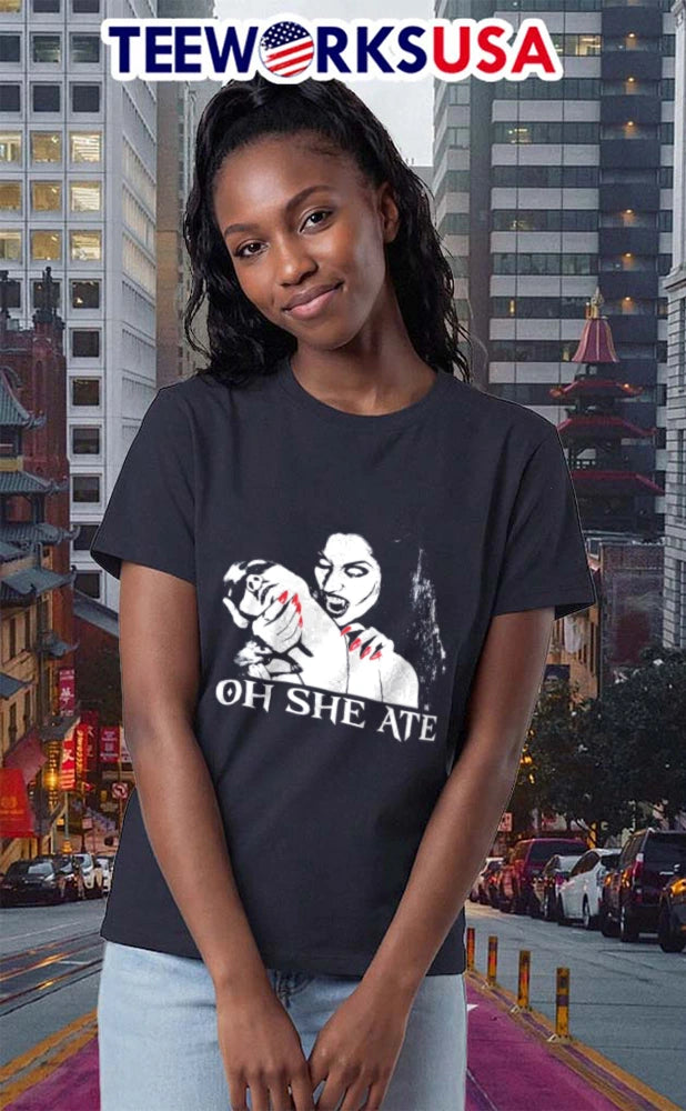 Oh She Ate Vampire Biting Victim - Adult & Kids T-Shirts, Sweatshirts & Hoodies apparel design preview 2