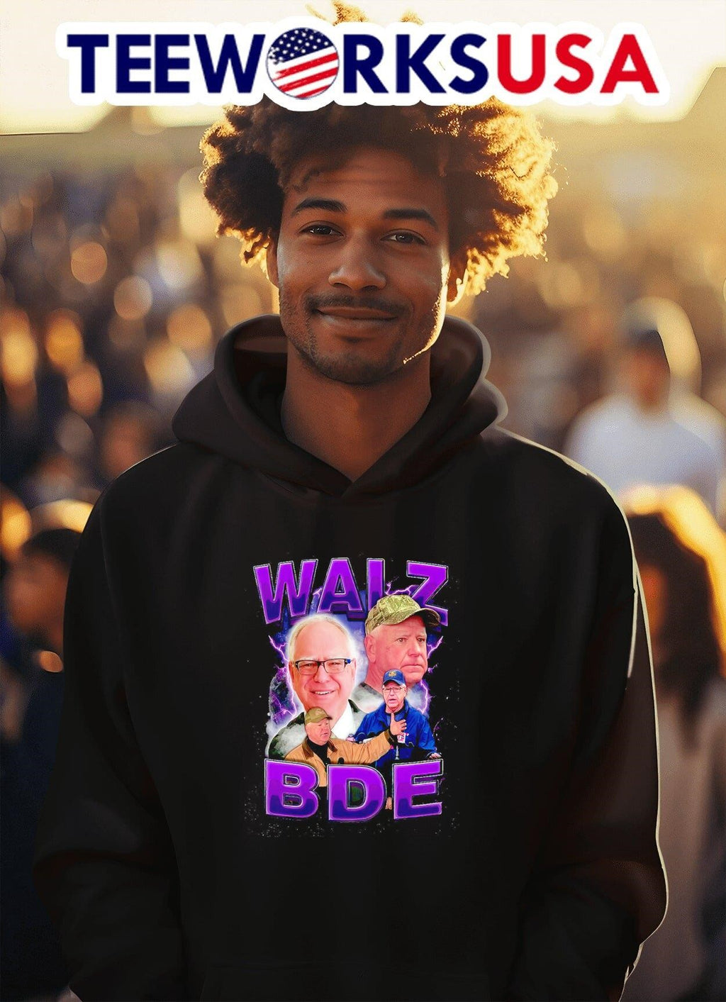 Tim Walz BDE graphic - Adult & Kids T-Shirts, Sweatshirts & Hoodies apparel design preview 2