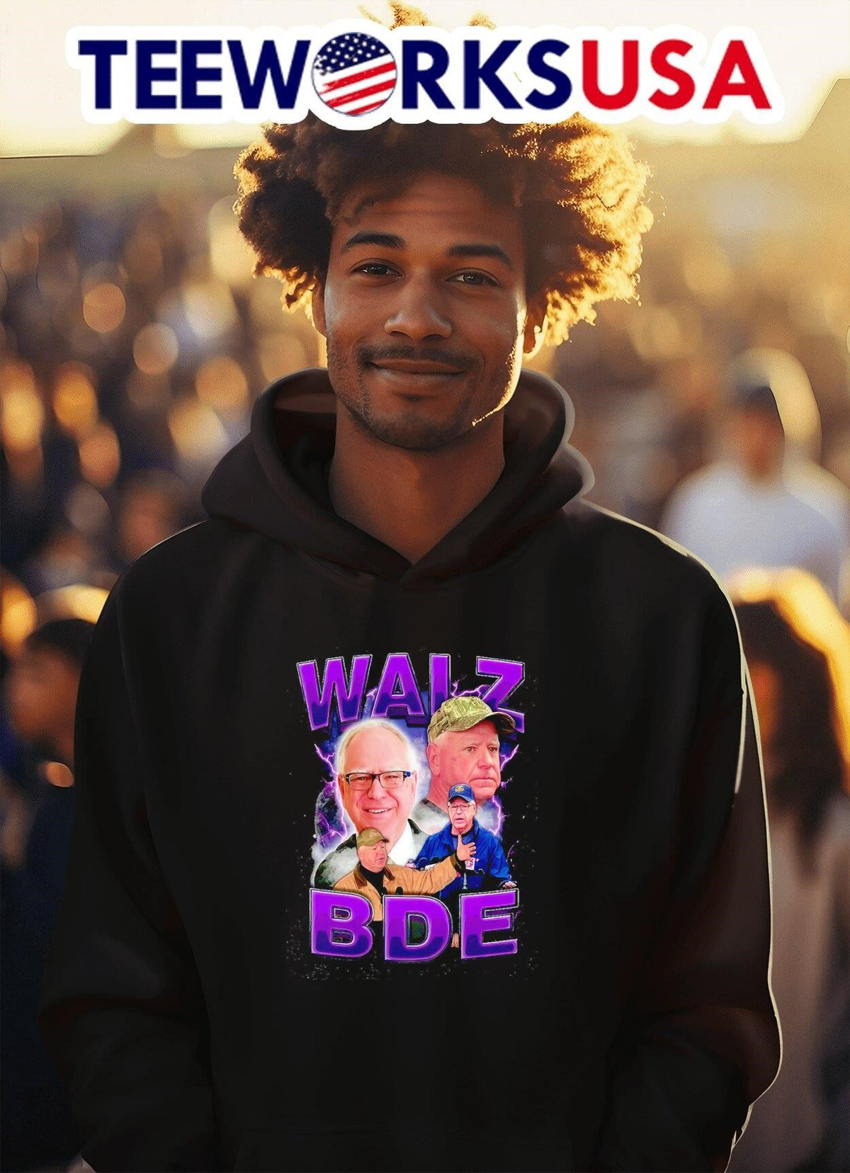 Tim Walz BDE graphic - Adult & Kids T-Shirts, Sweatshirts & Hoodies apparel design preview 2