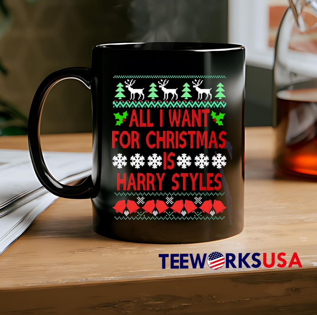 All I Want For Christmas Is Harry Styles ugly - Adult & Kids T-Shirts, Sweatshirts & Hoodies apparel design preview 2