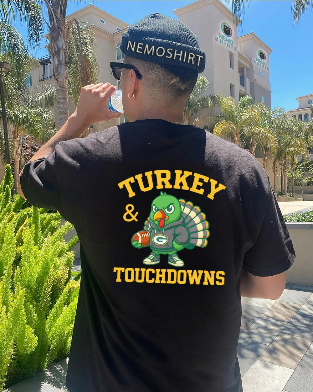 Turkey and touchdowns Green Bay Packers football - Adult & Kids T-Shirts, Sweatshirts & Hoodies apparel design preview 4