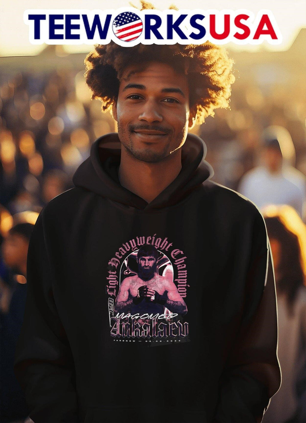 Magomed Ankalaev UFC 313 And New Light Heavyweight - Adult & Kids T-Shirts, Sweatshirts & Hoodies apparel design preview 2