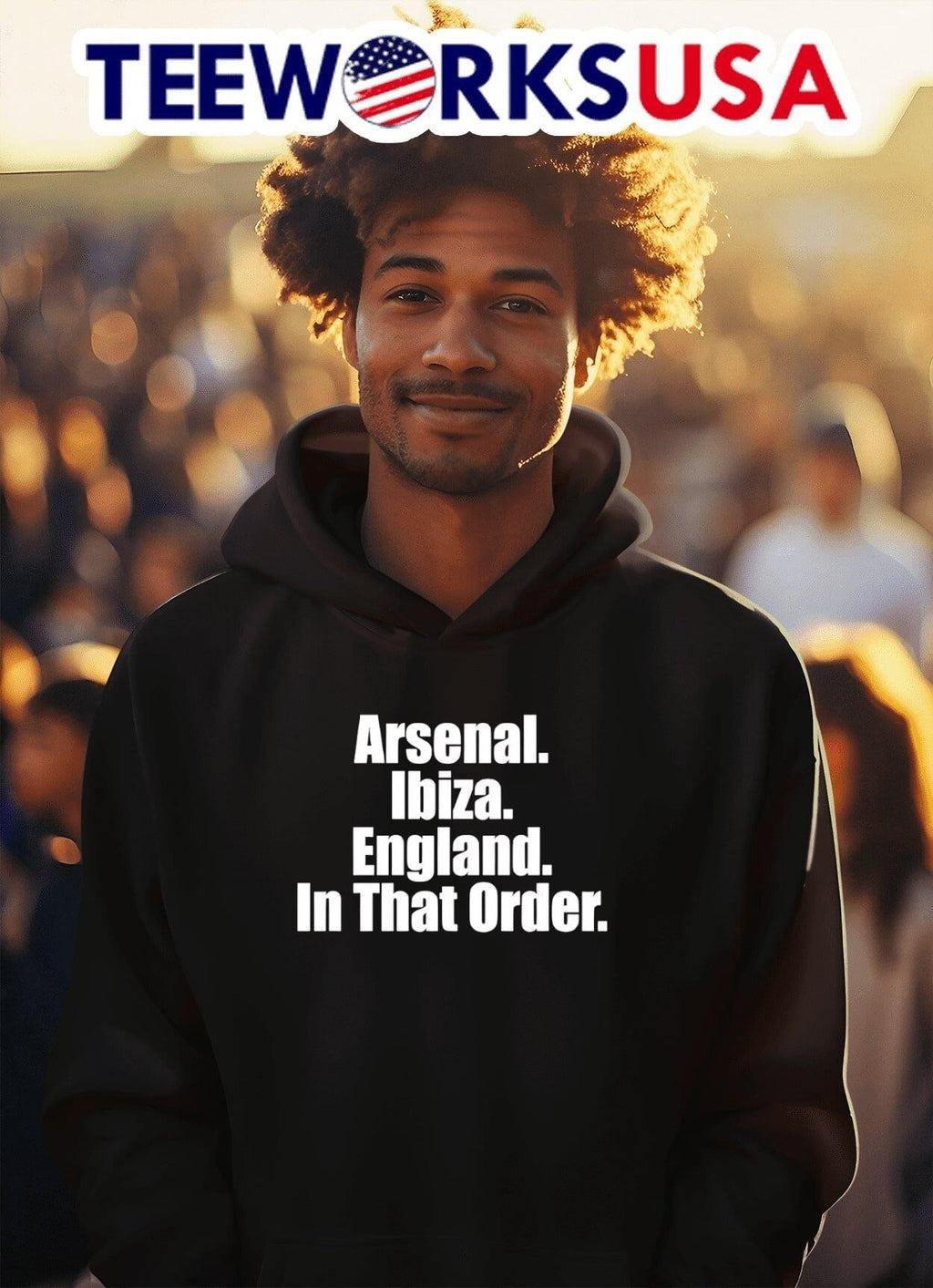 Arsenal Ibiza England in that order - Adult & Kids T-Shirts, Sweatshirts & Hoodies apparel design preview 2