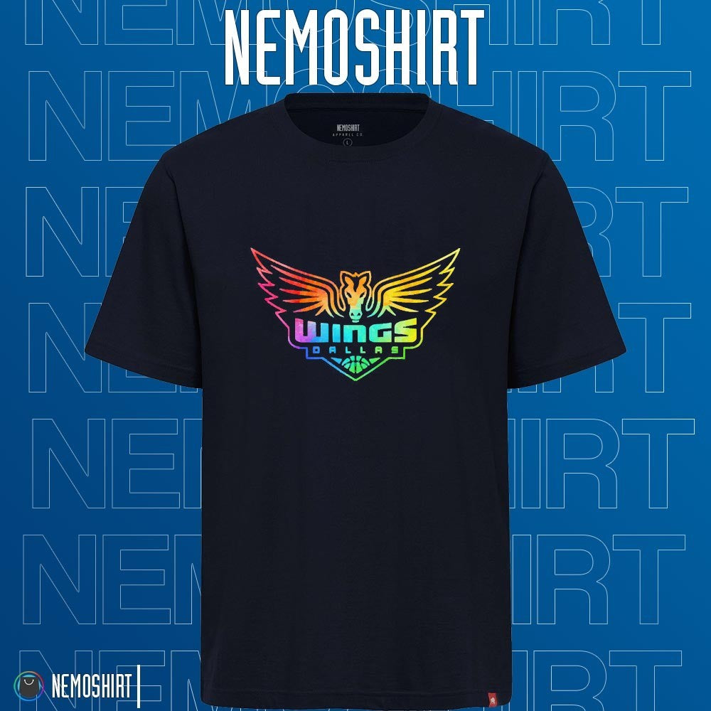 Dallas Wings rainbow Pride logo - Adult & Kids T-Shirts, Sweatshirts & Hoodies apparel design preview 1