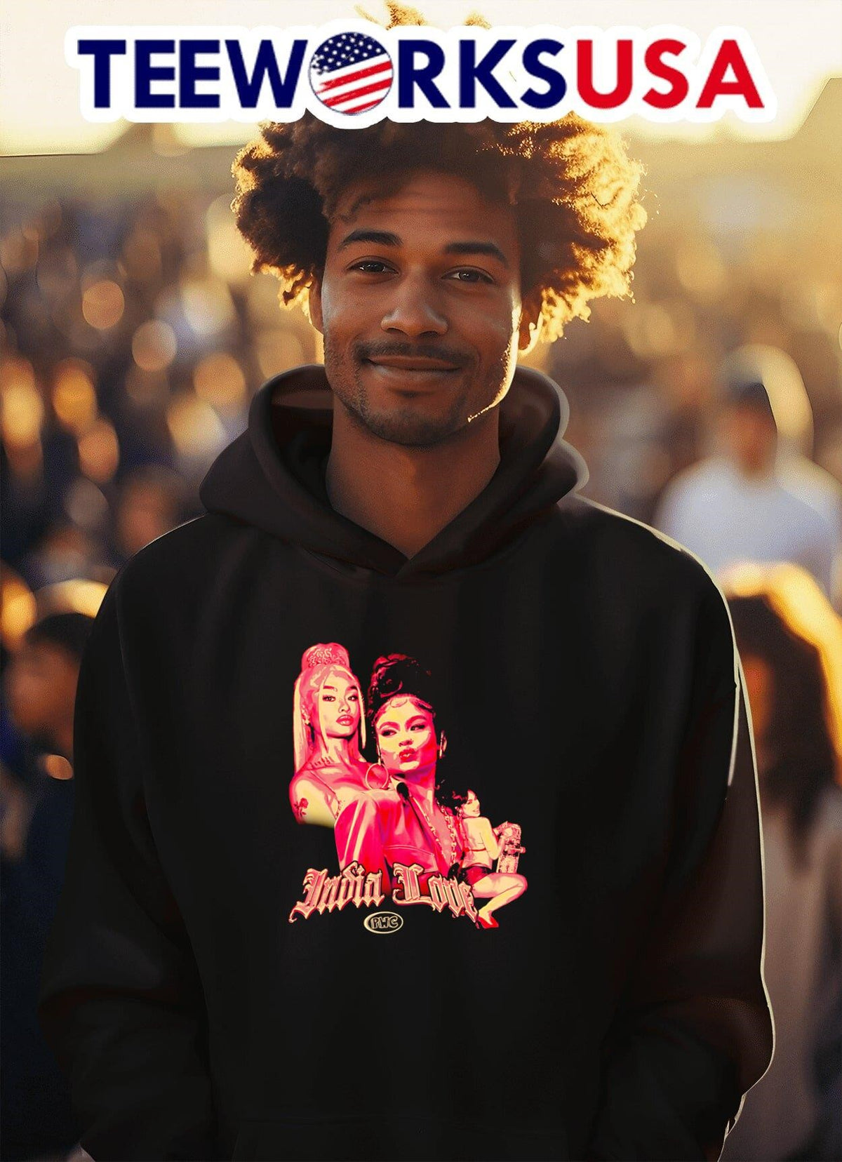 India Love Celebrity graphic - Adult & Kids T-Shirts, Sweatshirts & Hoodies apparel design preview 2