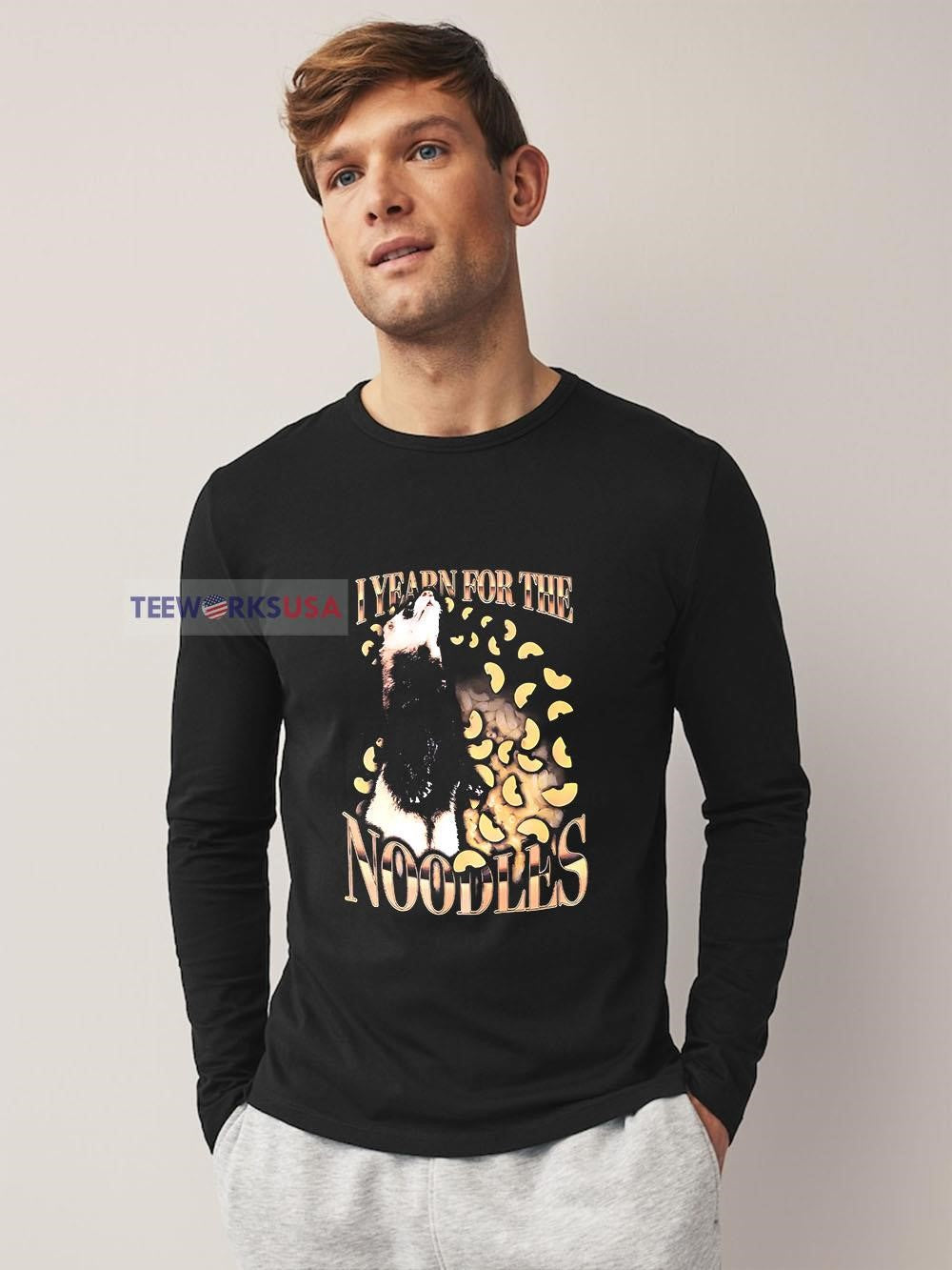 Yearn For Noodles Ferret - Adult & Kids T-Shirts, Sweatshirts & Hoodies apparel design preview 3