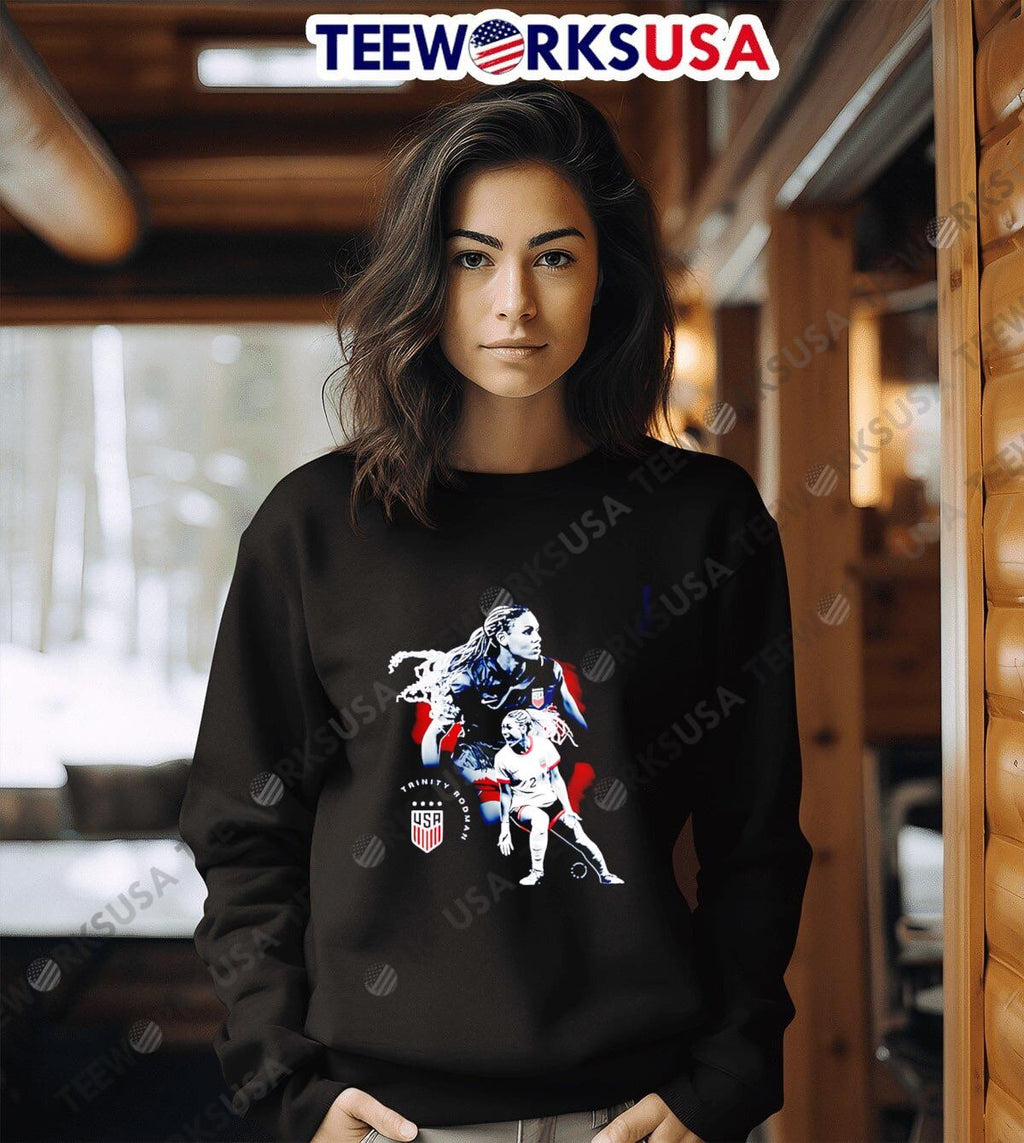 USWNT Trinity Rodman Graphic - Adult & Kids T-Shirts, Sweatshirts & Hoodies apparel design preview 6