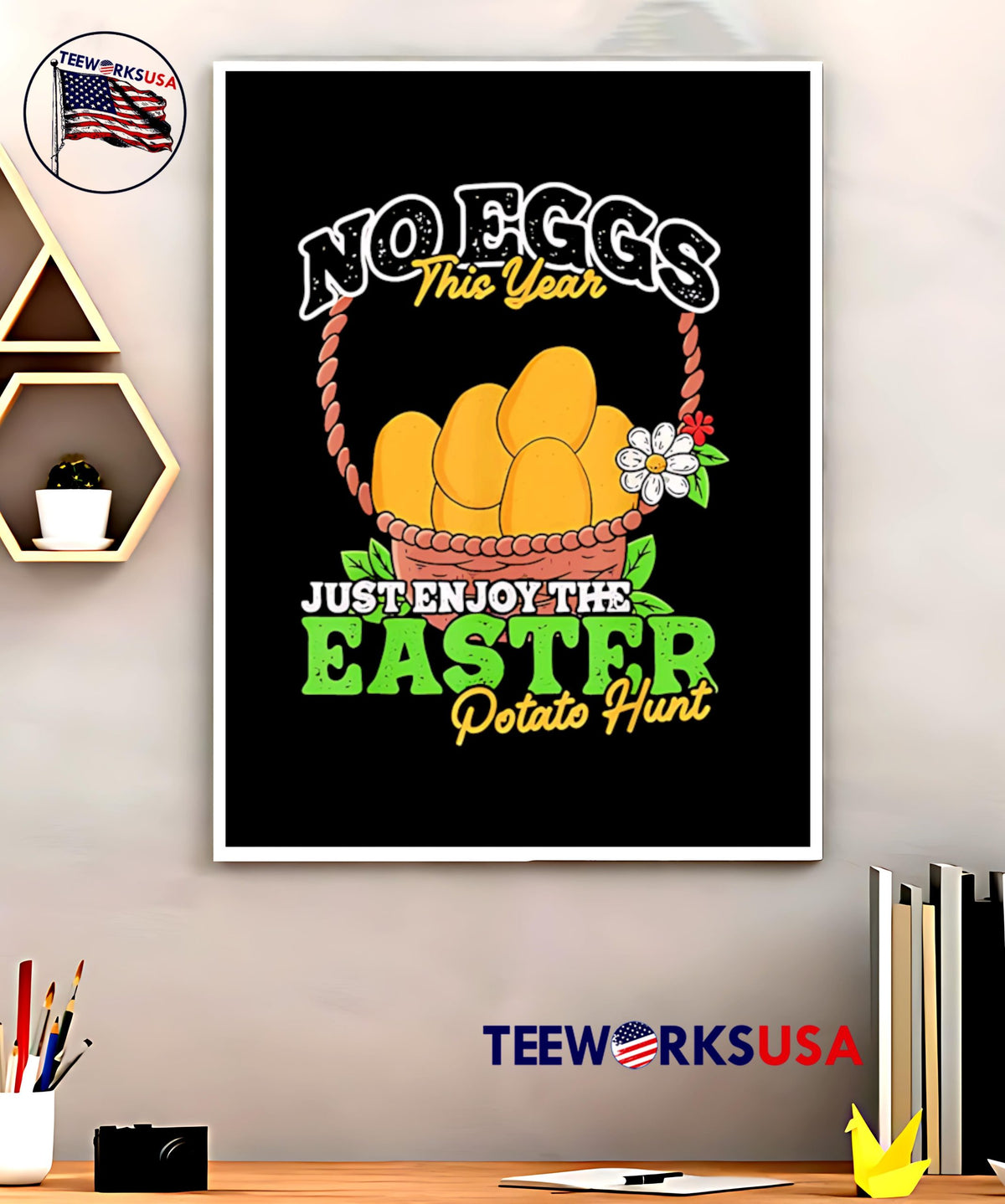 No eggs this year just enjoy easter potato hunt - Adult & Kids T-Shirts, Sweatshirts & Hoodies apparel design preview 5