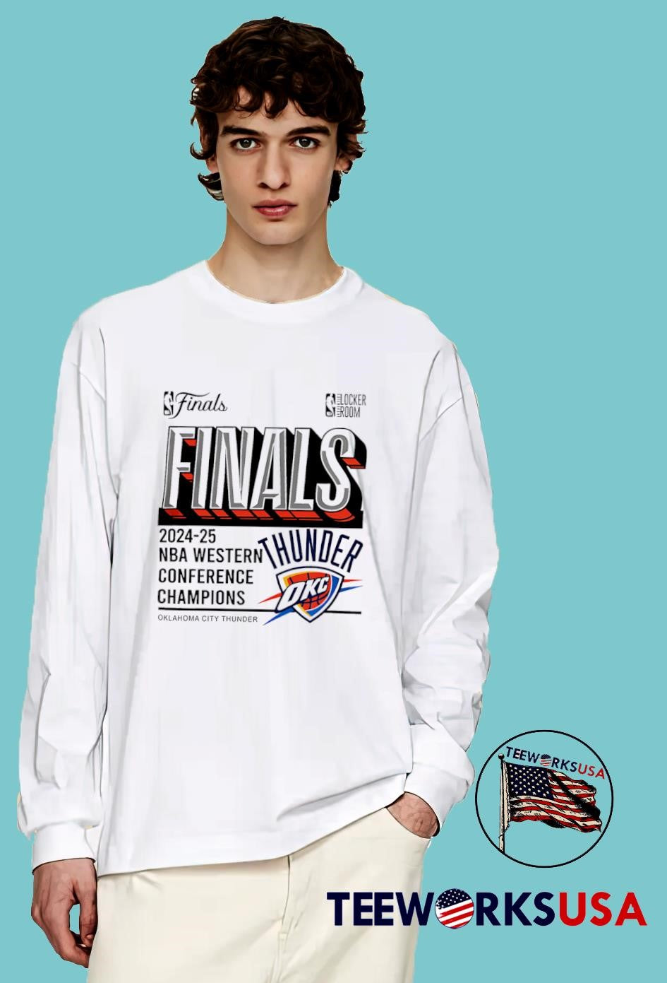 Oklahoma City Thunder Fanatics Steel 2025 Western - Adult & Kids T-Shirts, Sweatshirts & Hoodies apparel design preview 4