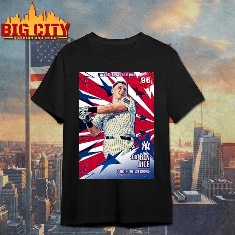 New York Yankees Ben Rice 1B Home Run Derby 2026 - Adult & Kids T-Shirts, Sweatshirts & Hoodies apparel design preview 1