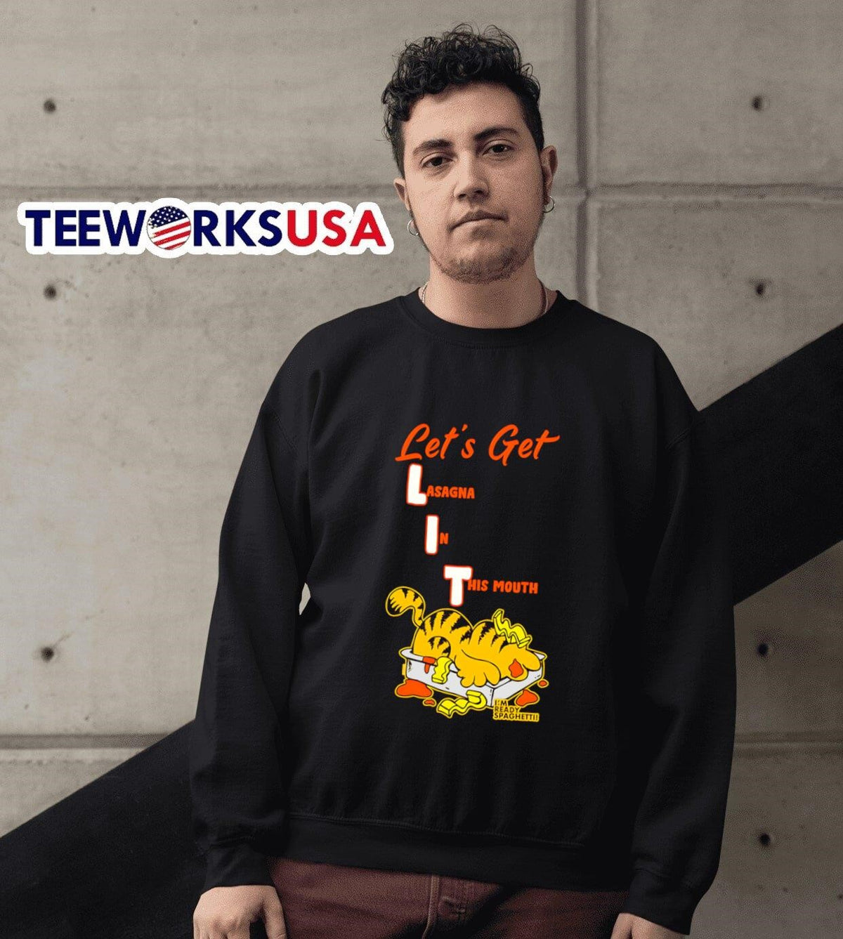 Let's Get Lit Lasagna in the mouth - Adult & Kids T-Shirts, Sweatshirts & Hoodies apparel design preview 6