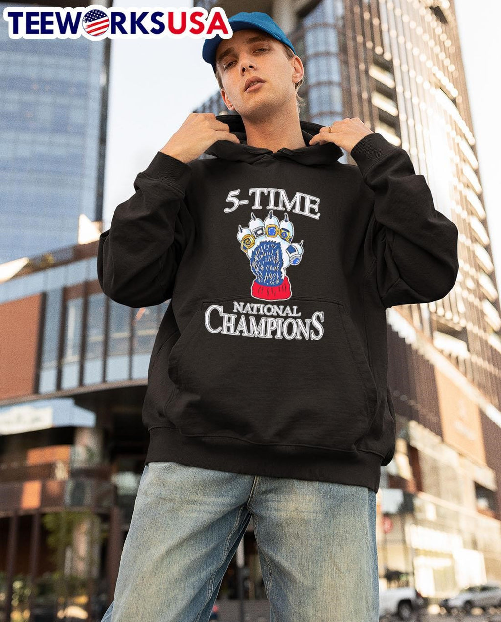 5 Time National Champions - Adult & Kids T-Shirts, Sweatshirts & Hoodies apparel design preview 3