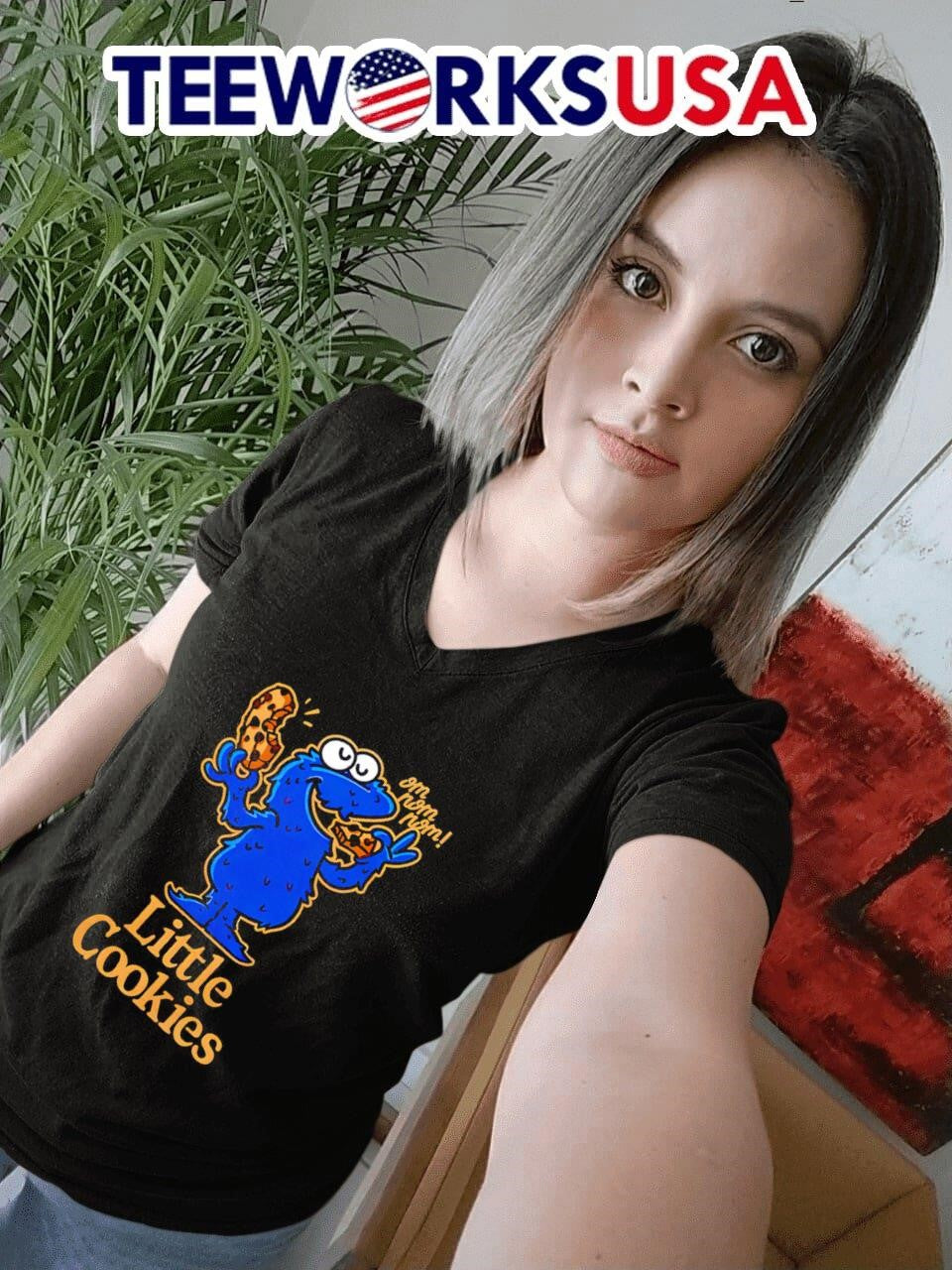 Cookie Monster in the style of Little Caesars Pizza - Adult & Kids T-Shirts, Sweatshirts & Hoodies apparel design preview 4