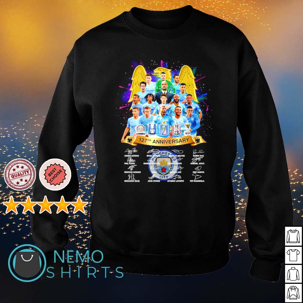 Manchester CIty 127th Anniversary players signature - Adult & Kids T-Shirts, Sweatshirts & Hoodies apparel design preview 4