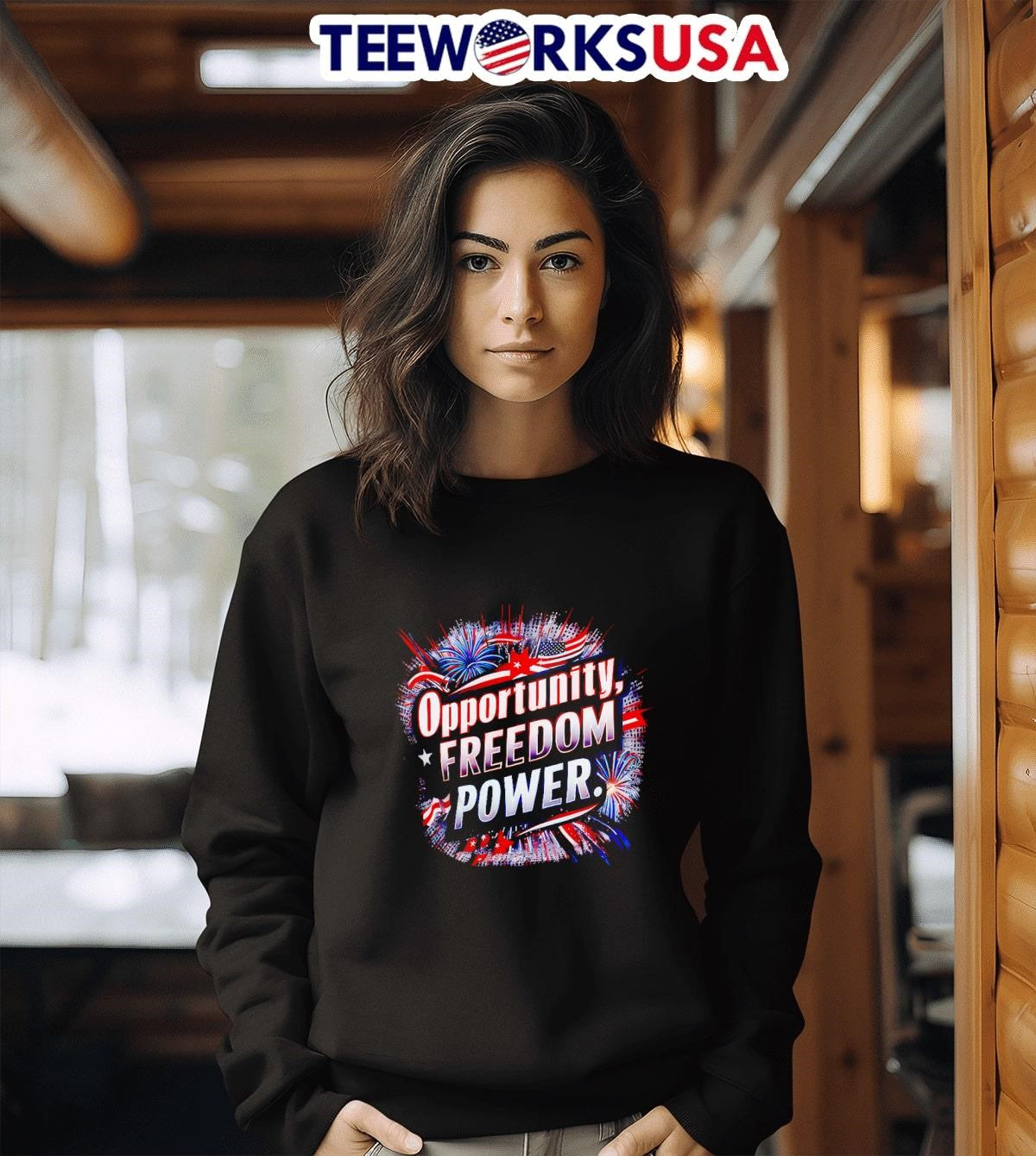 Opportunity freedom power - Adult & Kids T-Shirts, Sweatshirts & Hoodies apparel design preview 3