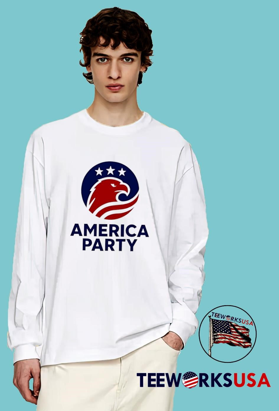 Elon Musk America Party Flag - Adult & Kids T-Shirts, Sweatshirts & Hoodies apparel design preview 3