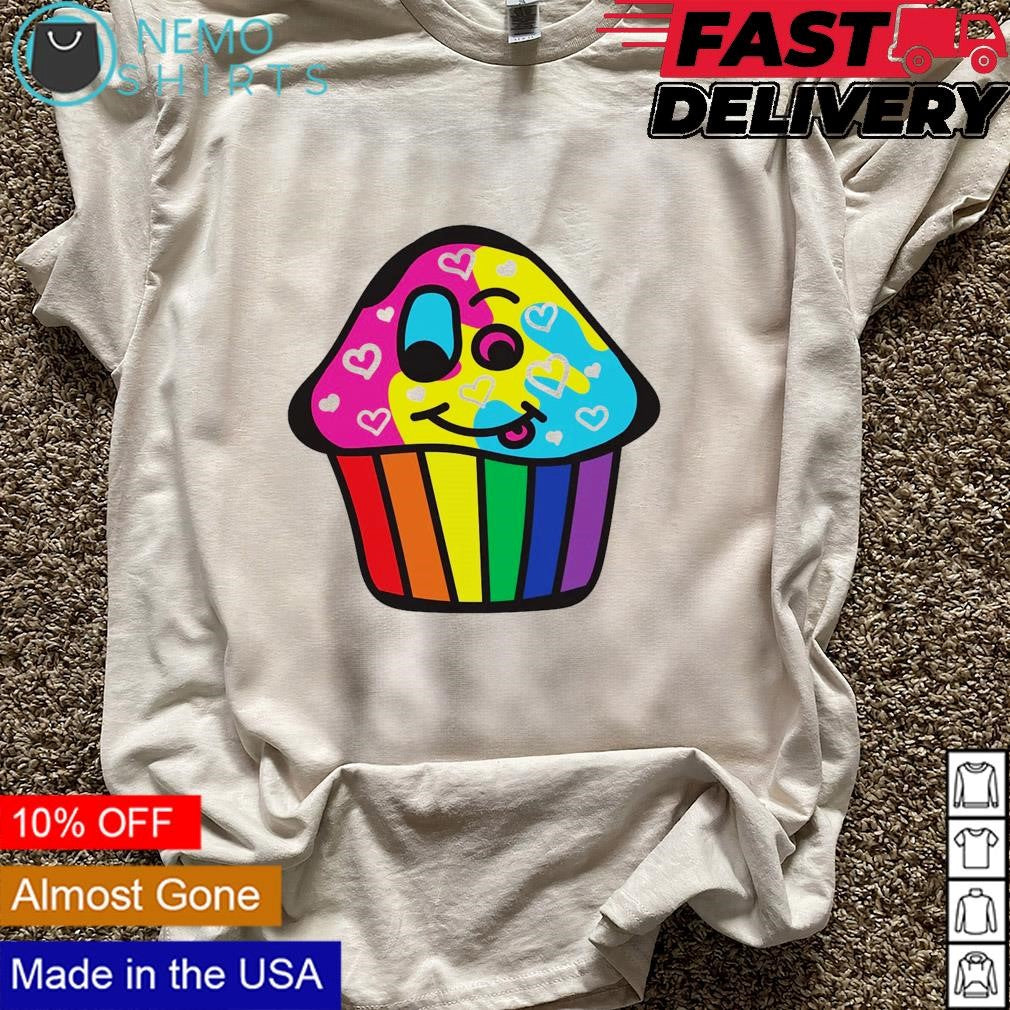 Rainbow cupcake Pansexual and Panromantic - Adult & Kids T-Shirts, Sweatshirts & Hoodies apparel design preview 5