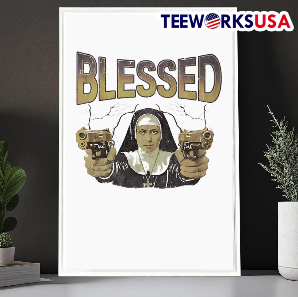 Blessed nun with gun - Adult & Kids T-Shirts, Sweatshirts & Hoodies apparel design preview 6