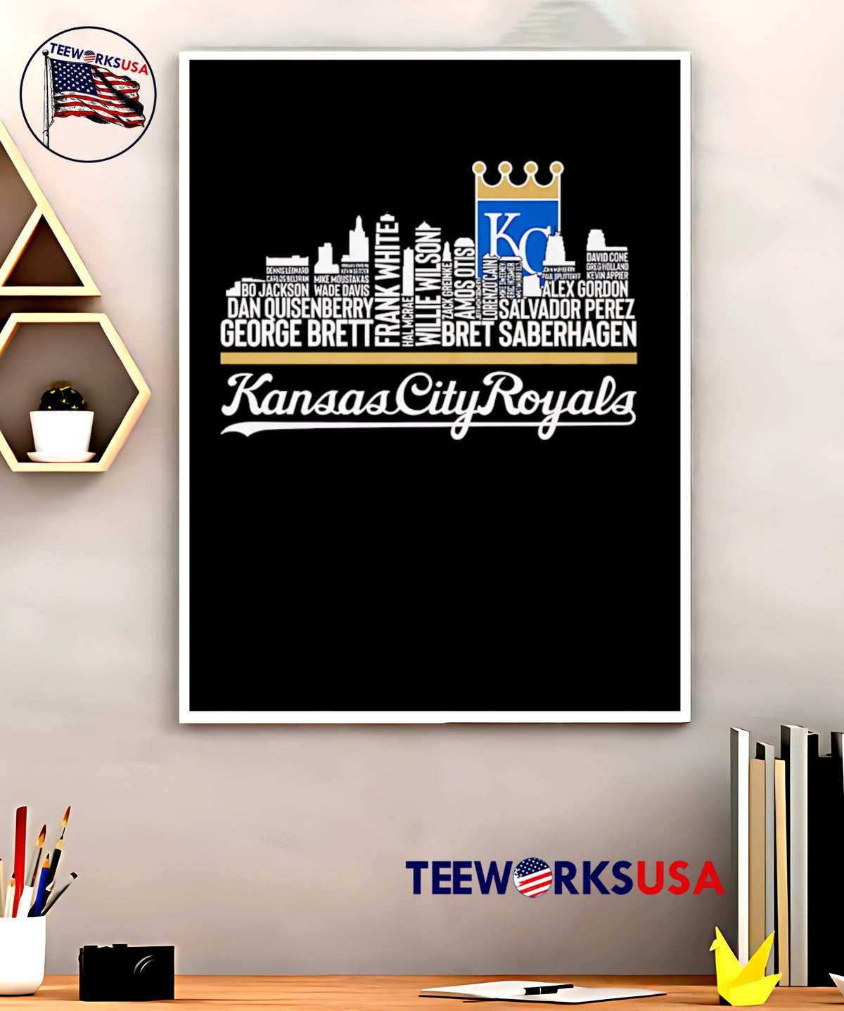 Kansas City Royals 2025 skyline - Adult & Kids T-Shirts, Sweatshirts & Hoodies apparel design preview 5