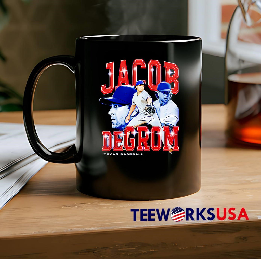Jacob deGrom Retro Flair Texas baseball signatue - Adult & Kids T-Shirts, Sweatshirts & Hoodies apparel design preview 2