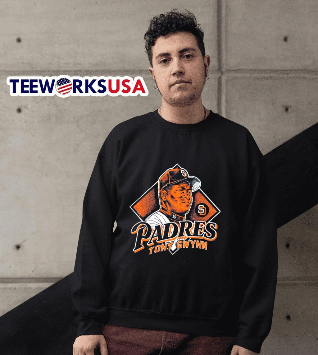 San Diego Padres Tony Gwynn legendary cartoon - Adult & Kids T-Shirts, Sweatshirts & Hoodies apparel design preview 3