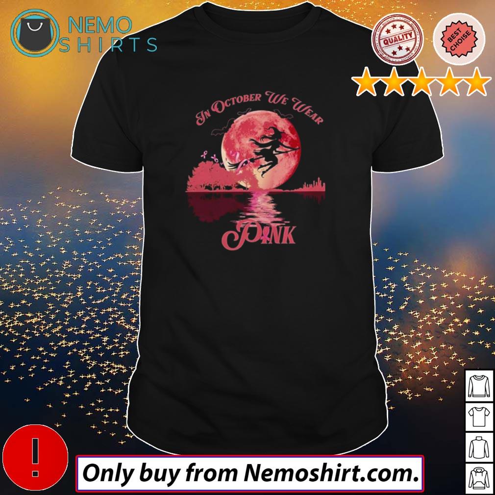In October we wear pink Witch Halloween cancer guitar - Adult & Kids T-Shirts, Sweatshirts & Hoodies apparel design preview 2