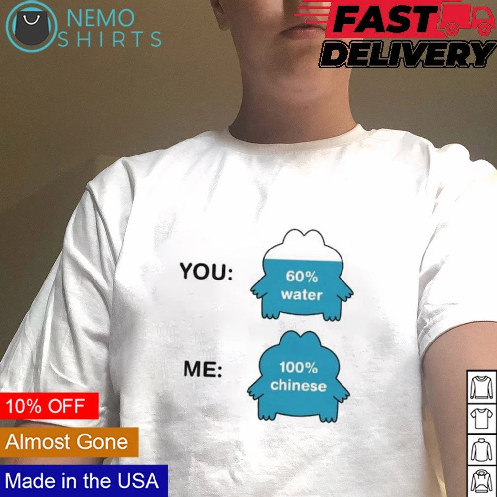 You 60% Water Me 100% Chinese Meme funny - Adult & Kids T-Shirts, Sweatshirts & Hoodies apparel design preview 4
