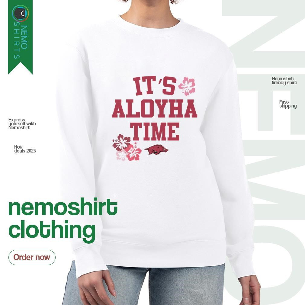 It's aloyha time Wehiwa Aloy Arkansas Razorbacks - Adult & Kids T-Shirts, Sweatshirts & Hoodies apparel design preview 4
