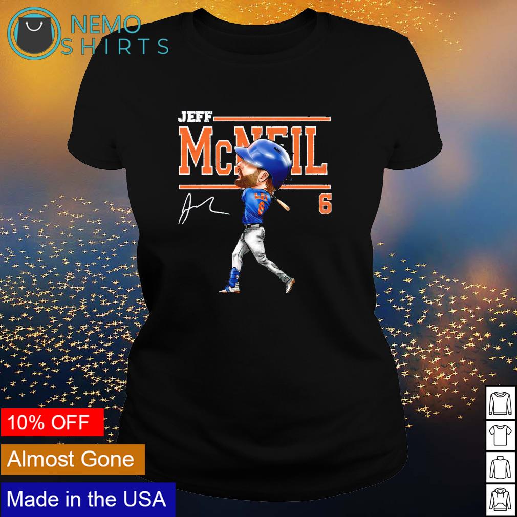 New York Baseball Jeff McNeil 6 Cartoon signature - Adult & Kids T-Shirts, Sweatshirts & Hoodies apparel design preview 3
