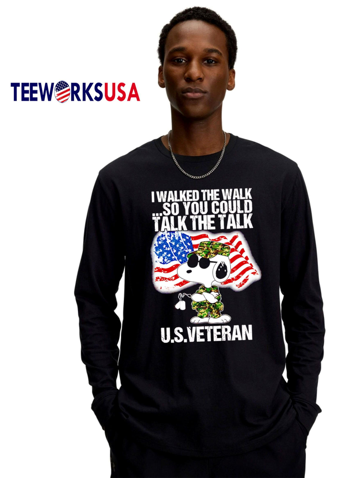 Nice Snoopy I walked the walk so you could talk u.s - Adult & Kids T-Shirts, Sweatshirts & Hoodies apparel design preview 4