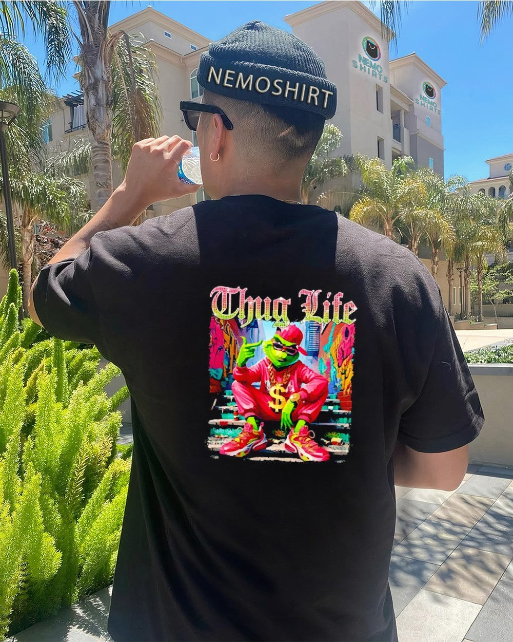 Thug life green monster grinch - Adult & Kids T-Shirts, Sweatshirts & Hoodies apparel design preview 4