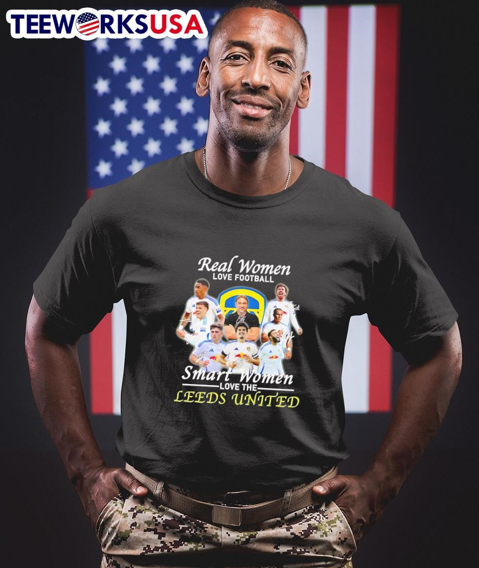 Real women love football smart the Leeds United - Adult & Kids T-Shirts, Sweatshirts & Hoodies apparel design preview 1