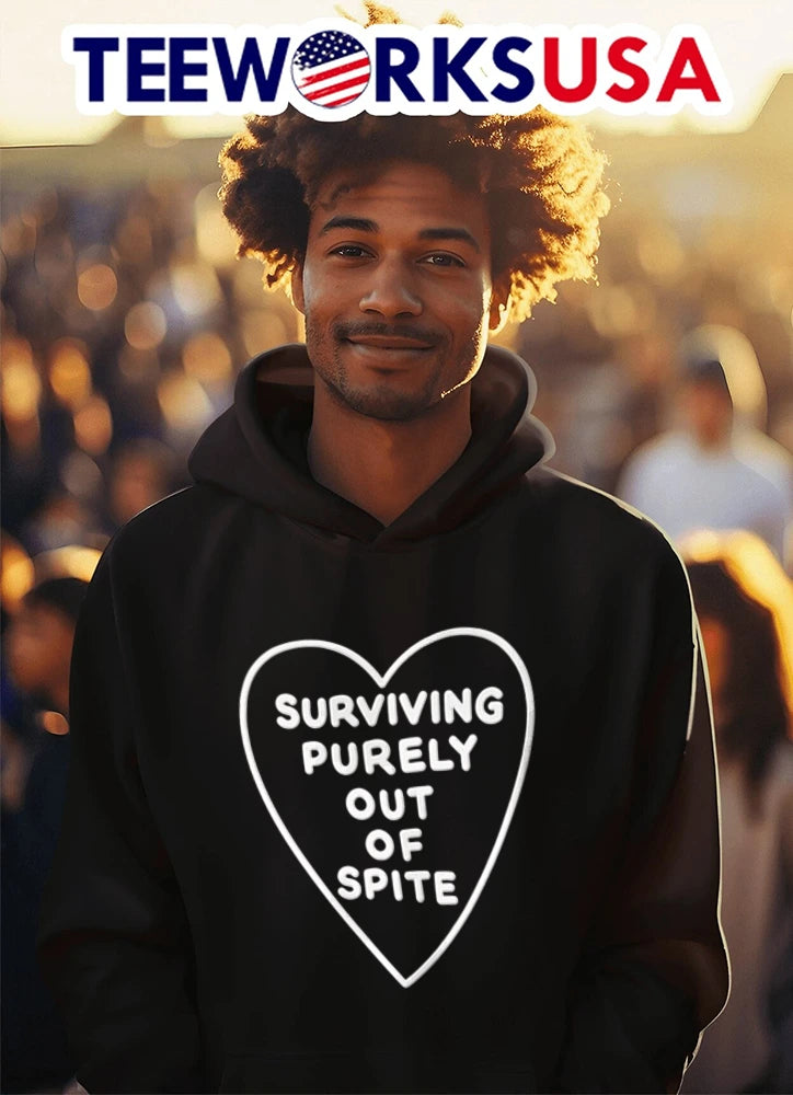Surviving Purely Out Of Spite Heart - Adult & Kids T-Shirts, Sweatshirts & Hoodies apparel design preview 3