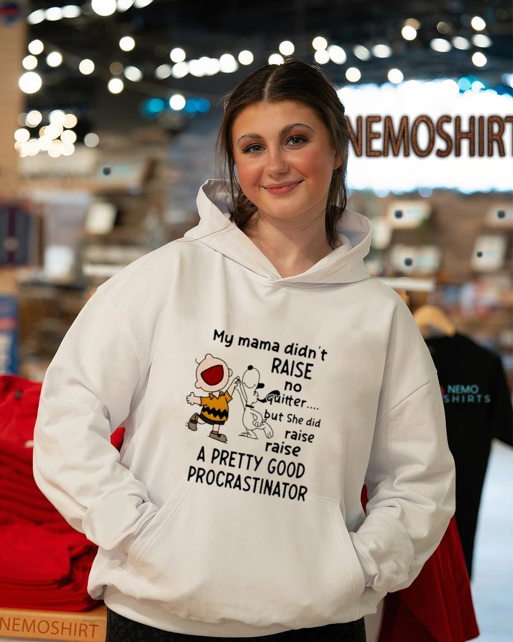 Charlie Brown and Snoopy My Mama Didn't Raise No - Adult & Kids T-Shirts, Sweatshirts & Hoodies apparel design preview 3