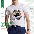 Judging you siletnly black cat rainbow - Adult & Kids T-Shirts, Sweatshirts & Hoodies apparel design preview 1