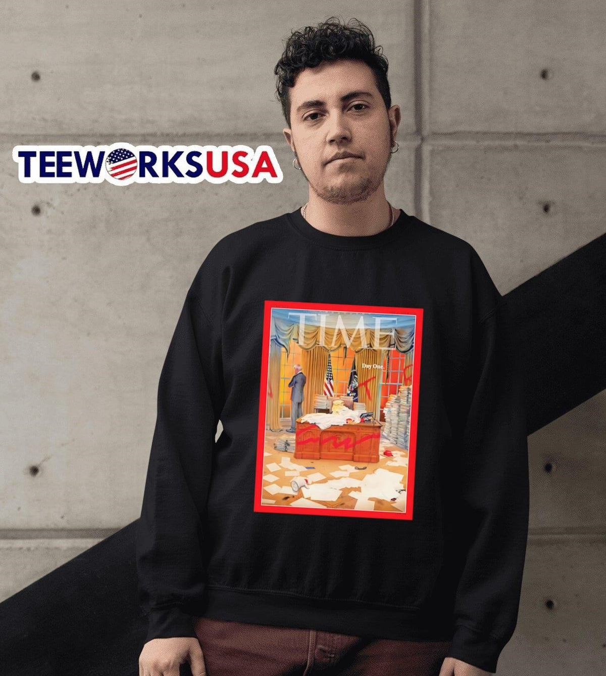 Time Joe Biden day one - Adult & Kids T-Shirts, Sweatshirts & Hoodies apparel design preview 3