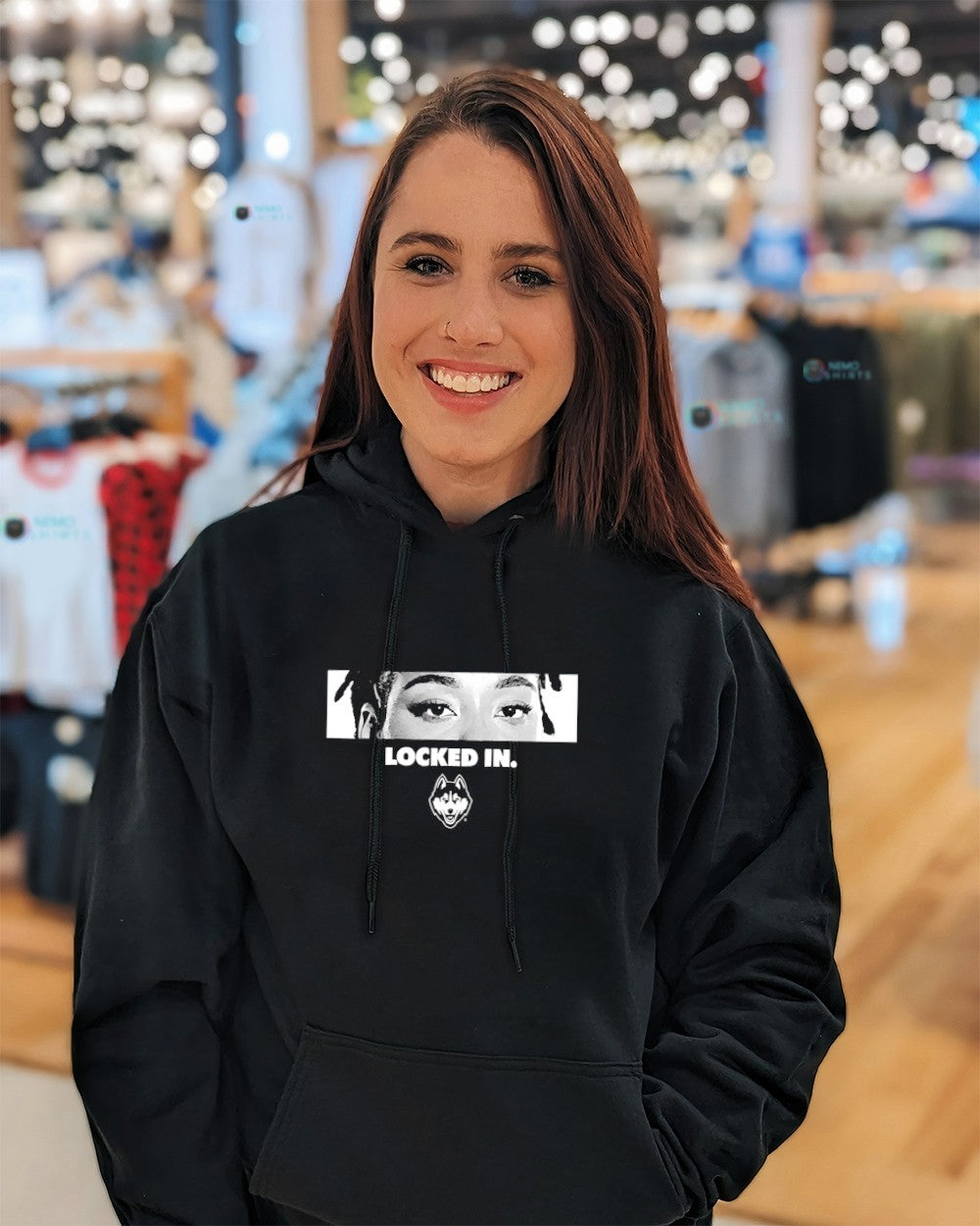 Locked in Kamorea Arnold UConn Huskies - Adult & Kids T-Shirts, Sweatshirts & Hoodies apparel design preview 5