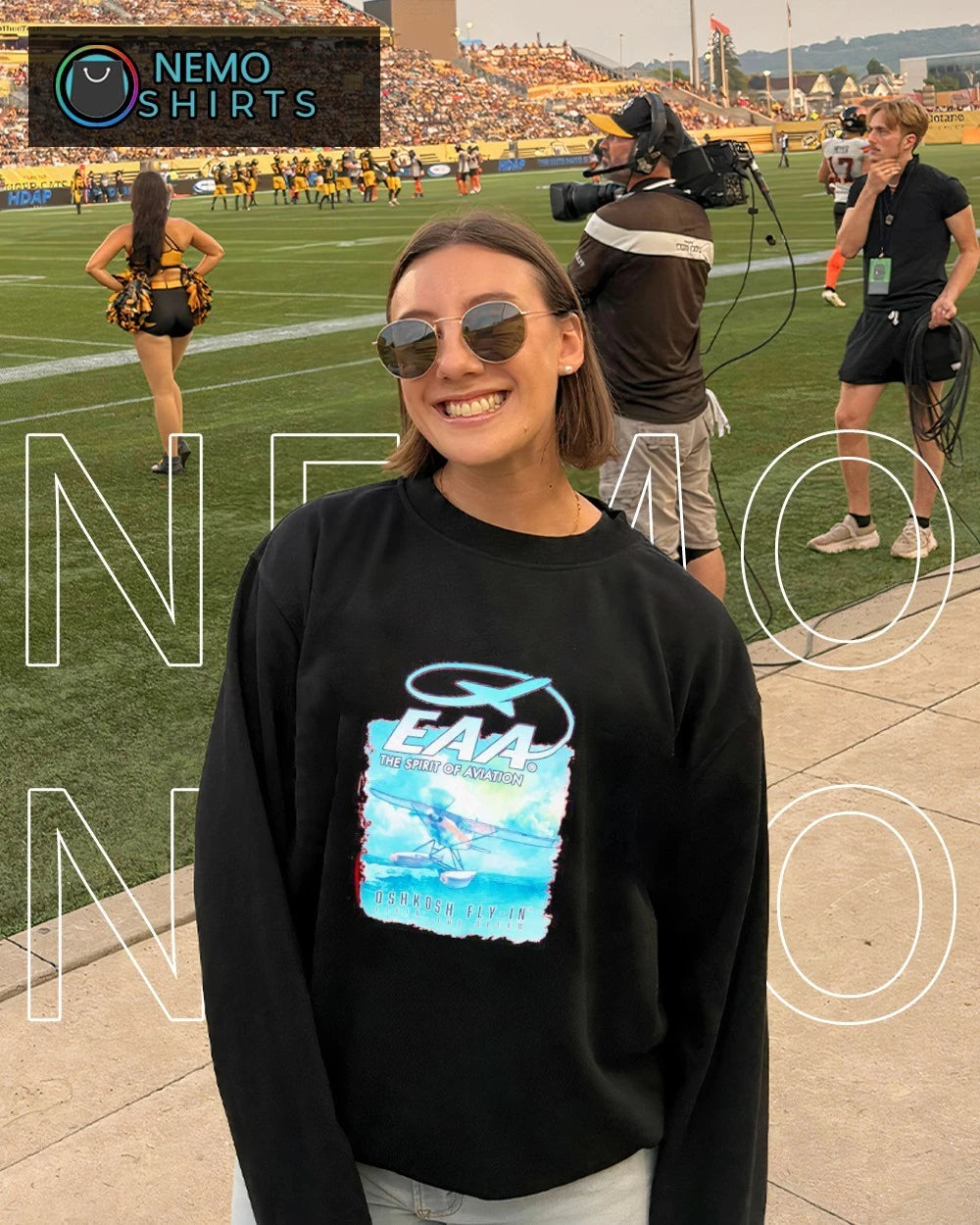 EAA The Spirit of Aviation Oshkosh Fly-In Livin' - Adult & Kids T-Shirts, Sweatshirts & Hoodies apparel design preview 4