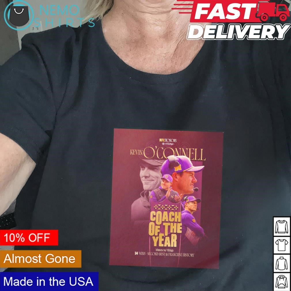 Minnesota Vikings Kevin O'Connell coach of the year - Adult & Kids T-Shirts, Sweatshirts & Hoodies apparel design preview 2