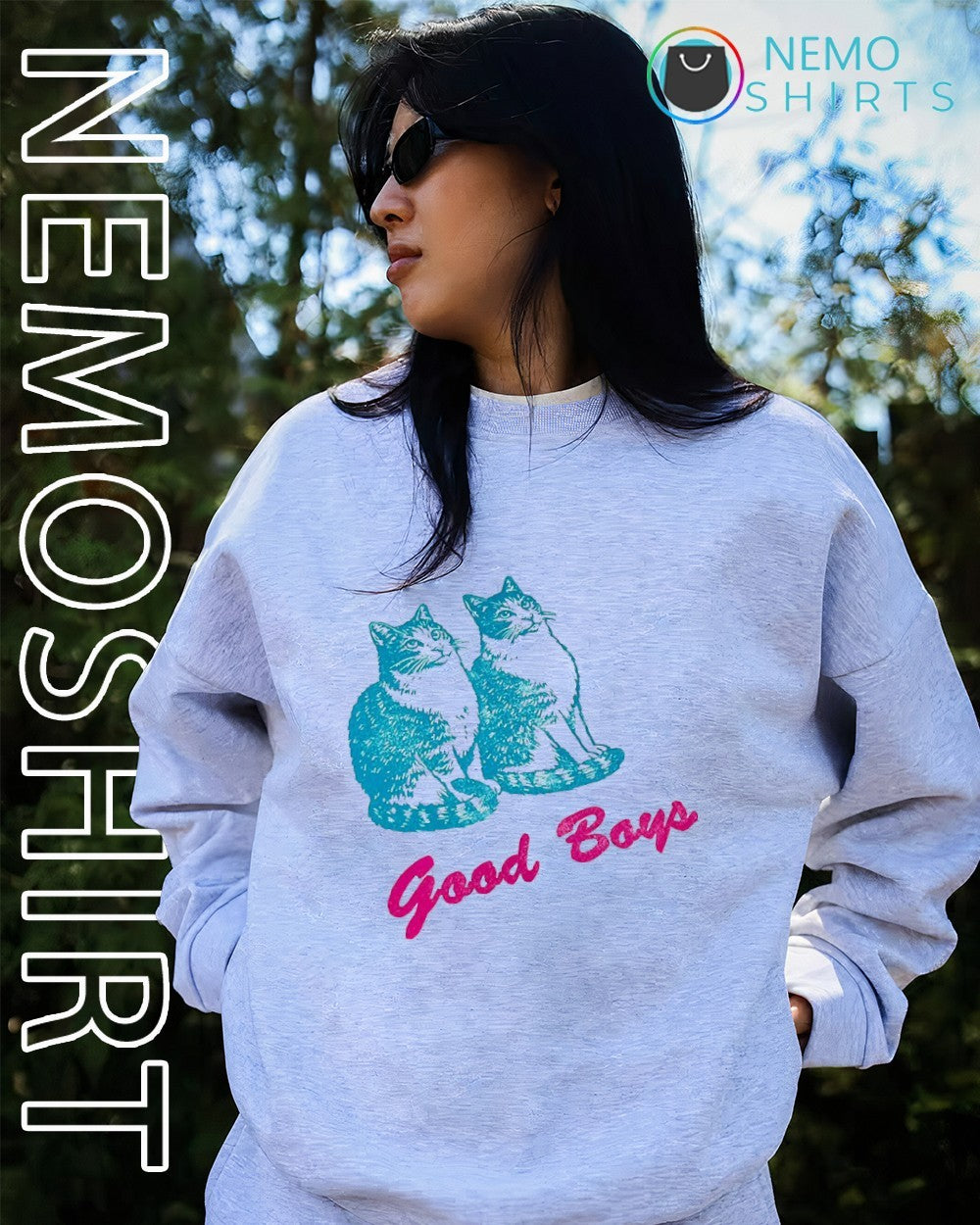 Good boys cats - Adult & Kids T-Shirts, Sweatshirts & Hoodies apparel design preview 2