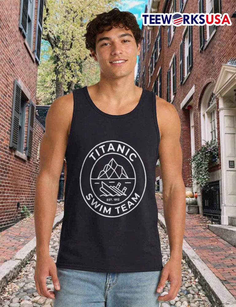 Titanic Swim Team Est 1912 With Iceberg And Ship Logo - Adult & Kids T-Shirts, Sweatshirts & Hoodies apparel design preview 6