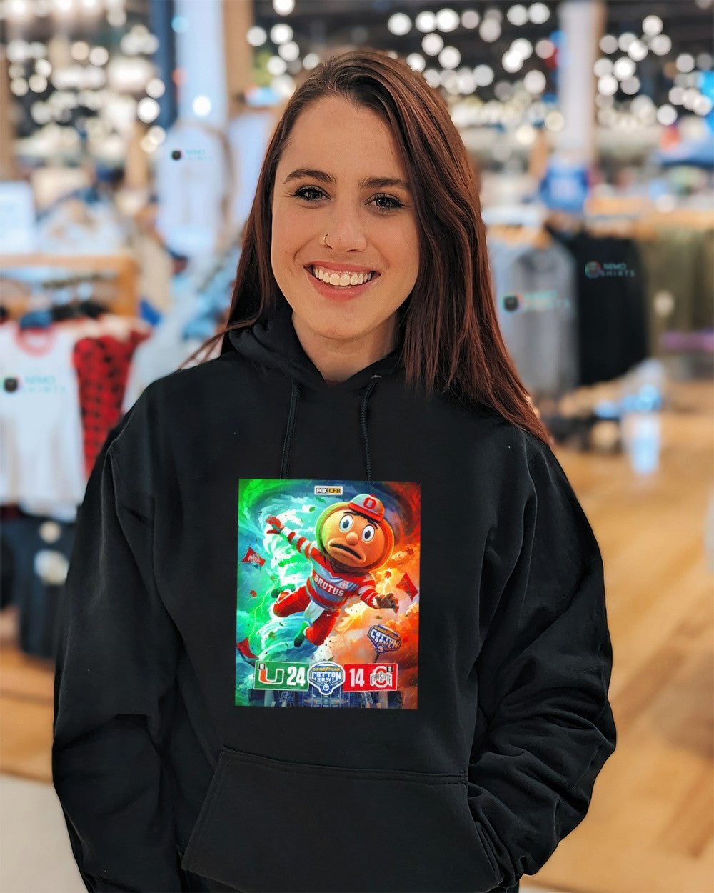 Miami Hurricanes blow away Ohio State Buckeyes win - Adult & Kids T-Shirts, Sweatshirts & Hoodies apparel design preview 3